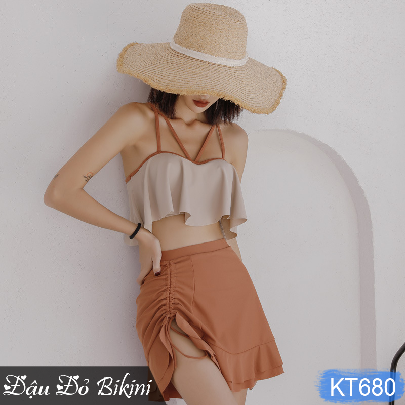 Set đồ bơi bikini nữ 3 chi tiết, phong cách sexy quyến rũ, áo sẵn gọng đệm nâng đẩy vòng 1, hàng chuẩn chất thun bơi lạnh dày mịn đẹp | KT680