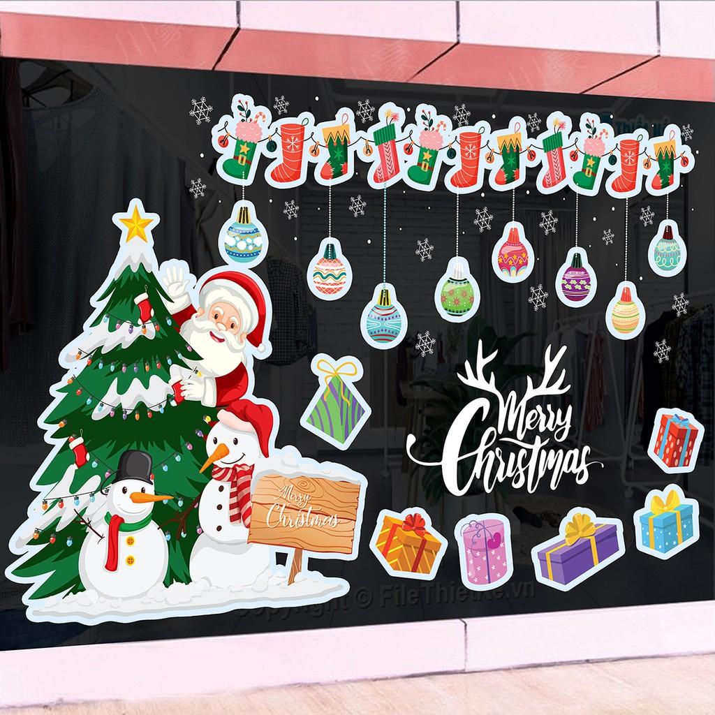 Decal Dán Kính Trang Trí Noel 2021 Mã Ne05 - Decal Trang Trí Cửa Hàng Văn Phòng