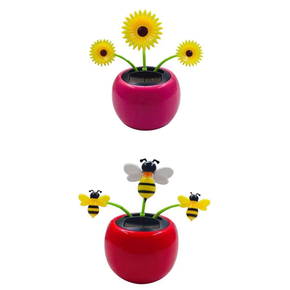 Daisy &amp;Bee Solar Powered Funny Bobble Head Dancing Doll Home Car Decor