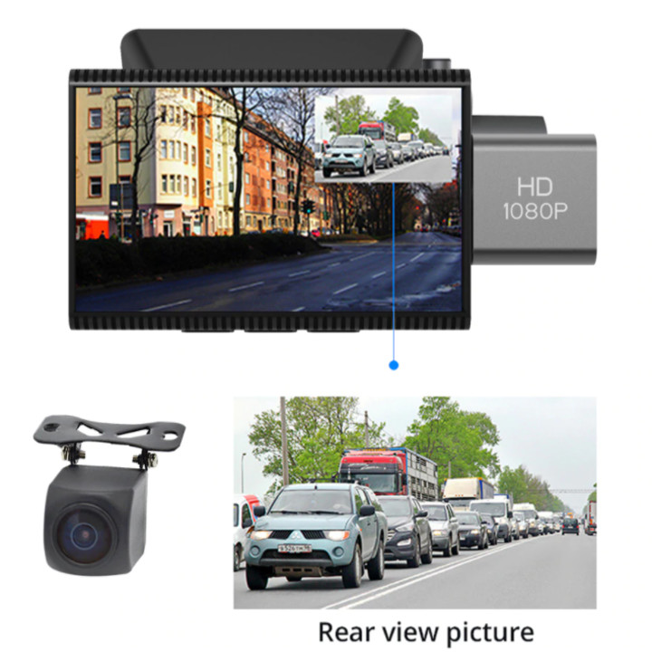 Camera hành trình ô tô, xe hơi nhãn hiệu Whexune F8 tích hợp 4G, Wifi, màn hình cảm ứng 3 inch - Hàng Nhập Khẩu