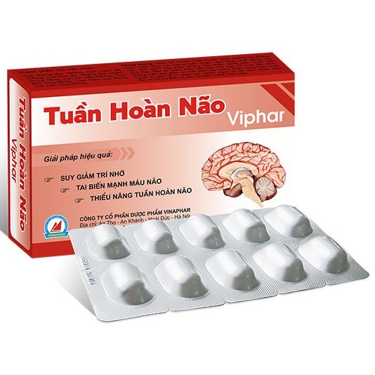 TUẦN HOÀN NÃO Viphar - Hộp 30 viên- Phòng ngừa tai biến mạch máu não , tăng cường trí nhớ