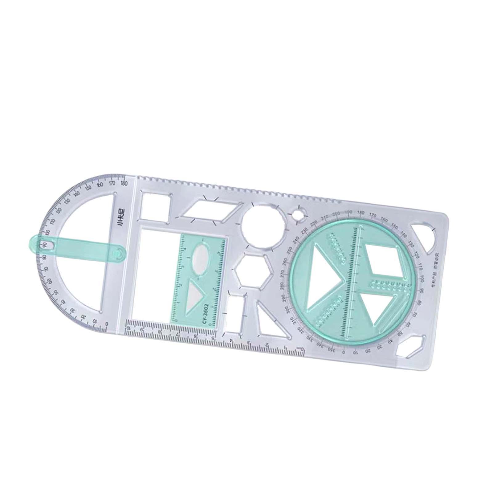 Multifunctional Geometric Ruler Drawing Rulers for Office Multiple Shapes Measuring Template Measuring Stencil Drawing Template for Painting