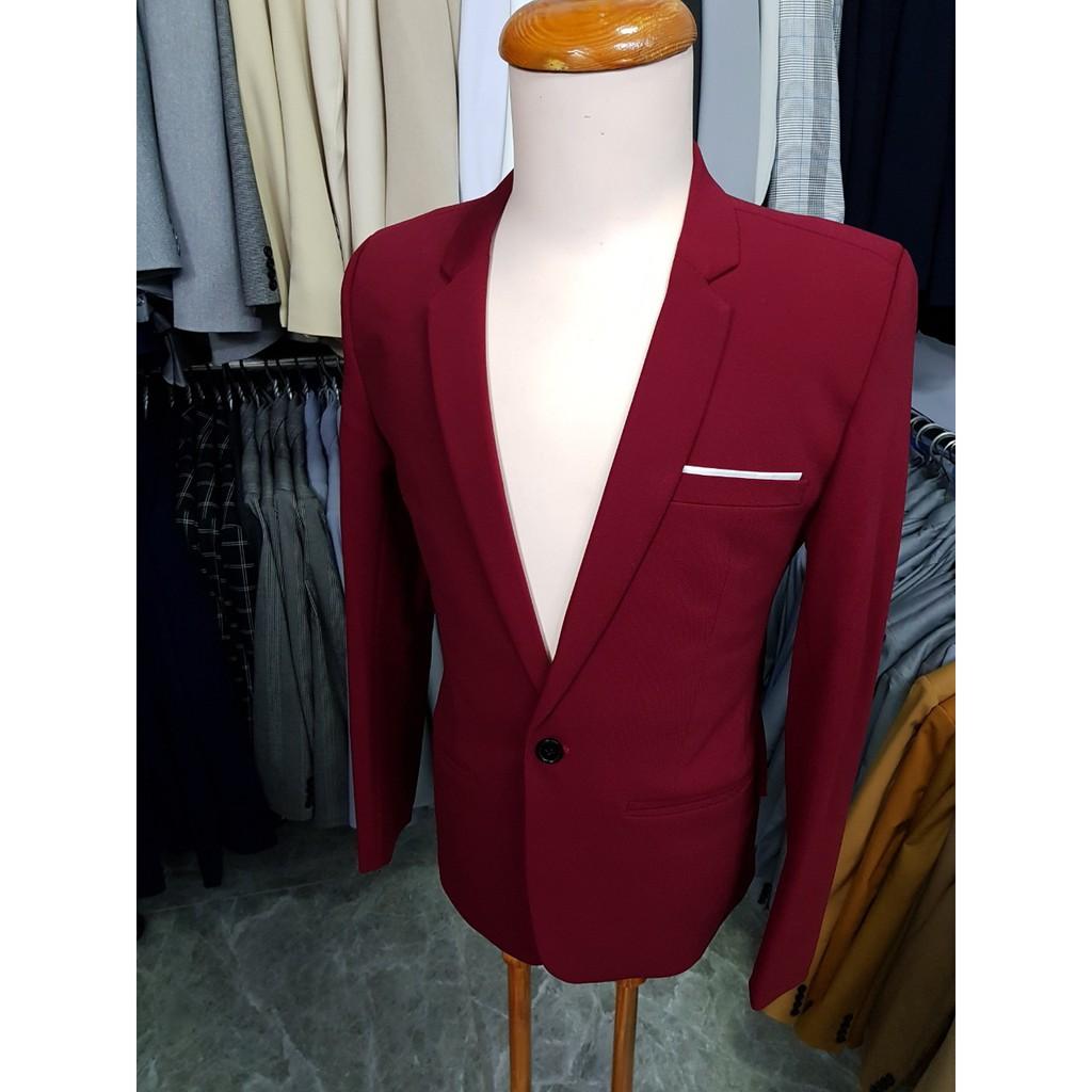 Áo vest nam form ôm body màu đỏ đô chất vải dày mịn co giãn