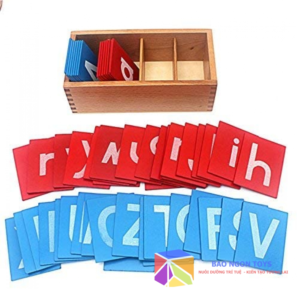 BỘ CHỮ CÁT NHÁM CHỮ HOA VÀ CHỮ THƯỜNG TIẾNG ANH (Sandpaper Letters), ĐỒ CHƠI DẠY ĐỌC VIẾT BẢNG CHỮ CÁI TIẾNG ANH CHO TRẺ - DG132