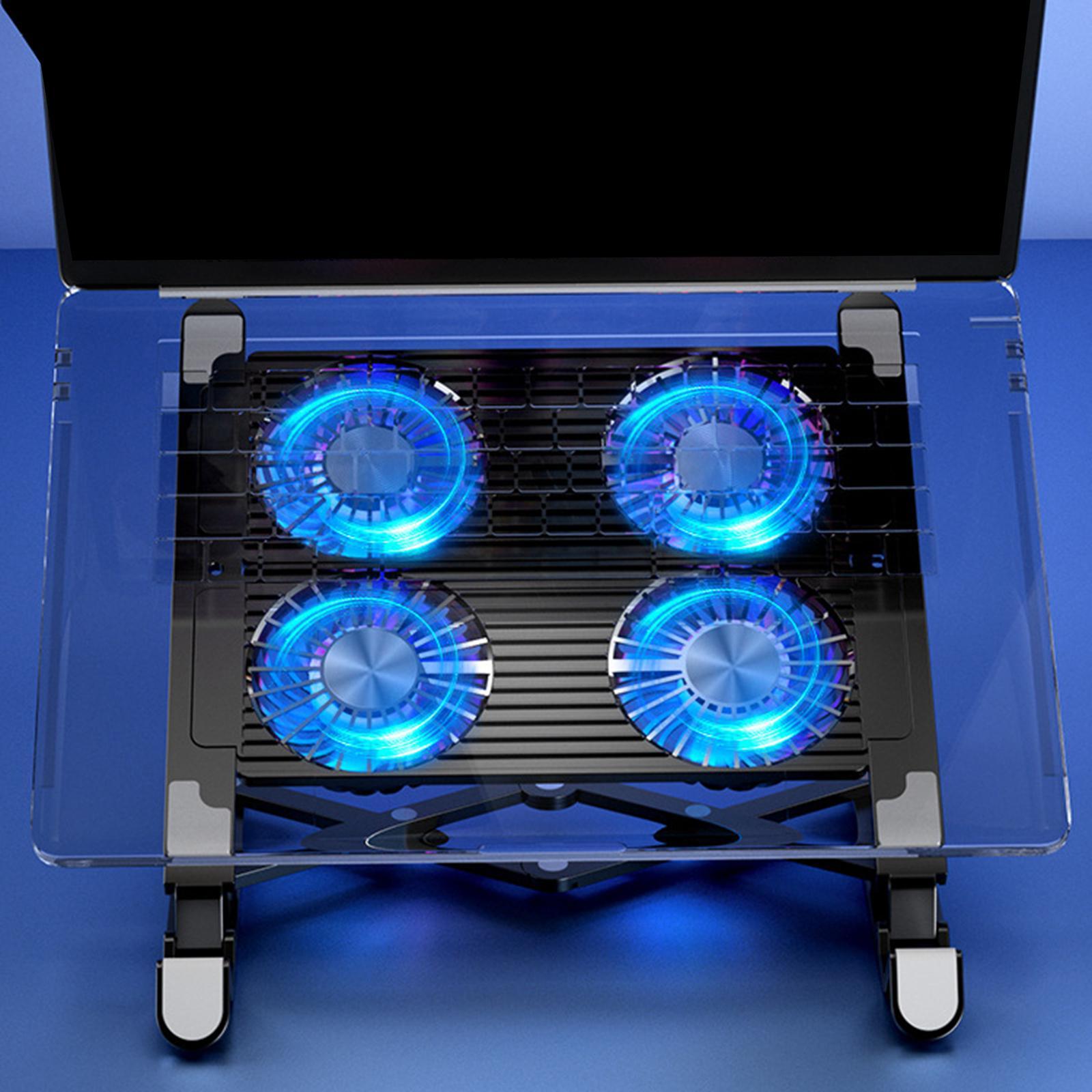 Laptop Stand with 4 Cooling Fan Pad Cooler, Computer Mounts for 11-17.3'' Notebooks