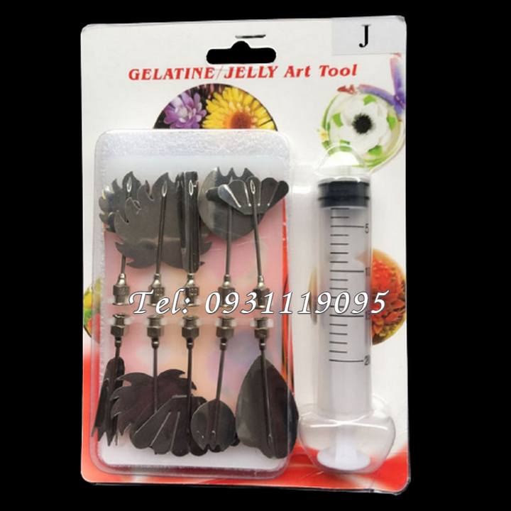 Bộ 10 dụng cụ làm rau câu 3D - Bộ J - Tặng kèm xi lanh – Mã số 1420