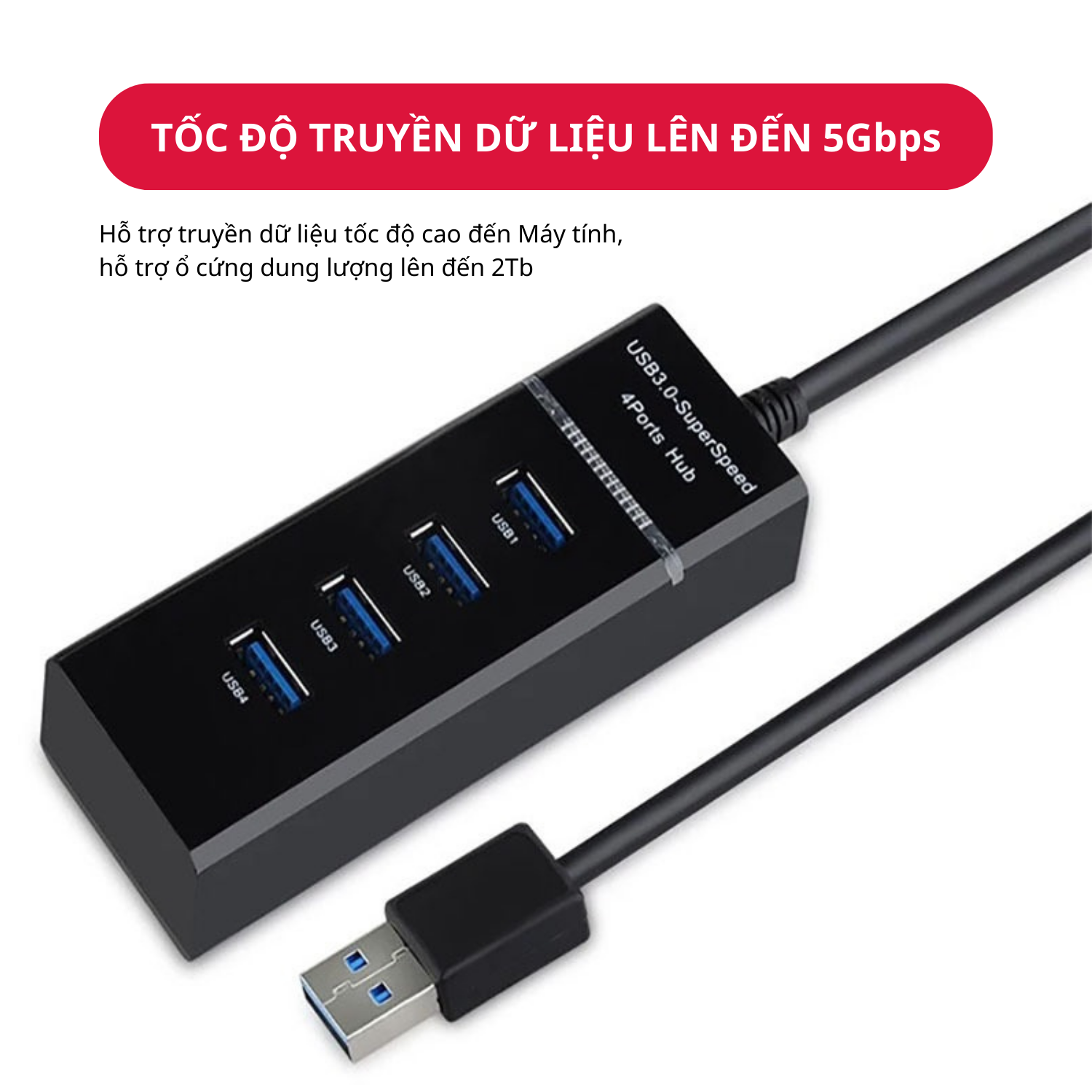 Hub USB 3.0 Chia 4 Cổng - Hàng Chính Hãng Tamayoko