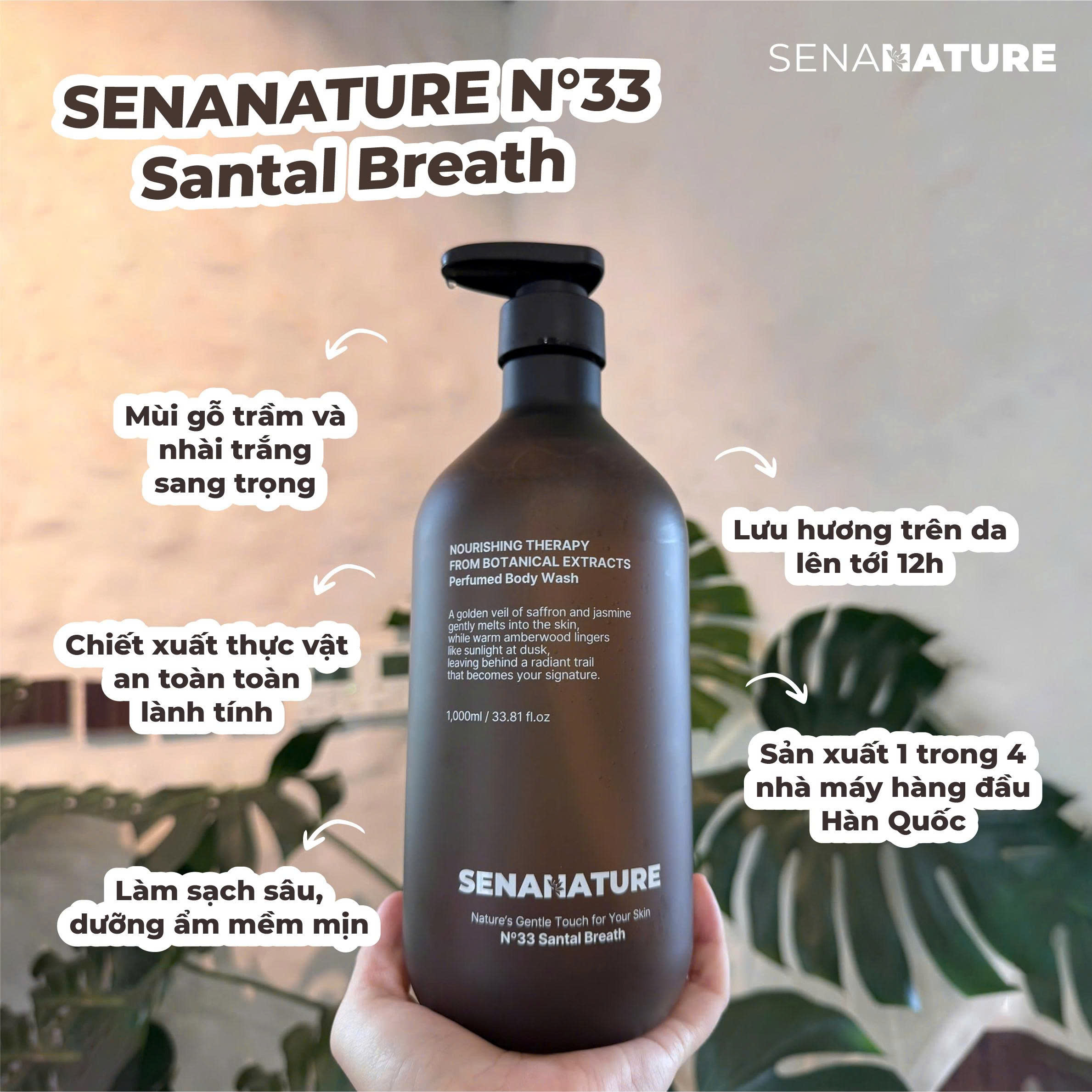 Sữa tắm nước hoa SENANATURE NOURISHING THERAPY FROM BOTANICAL EXTRACTS Perfumed Body Wash 500ml
