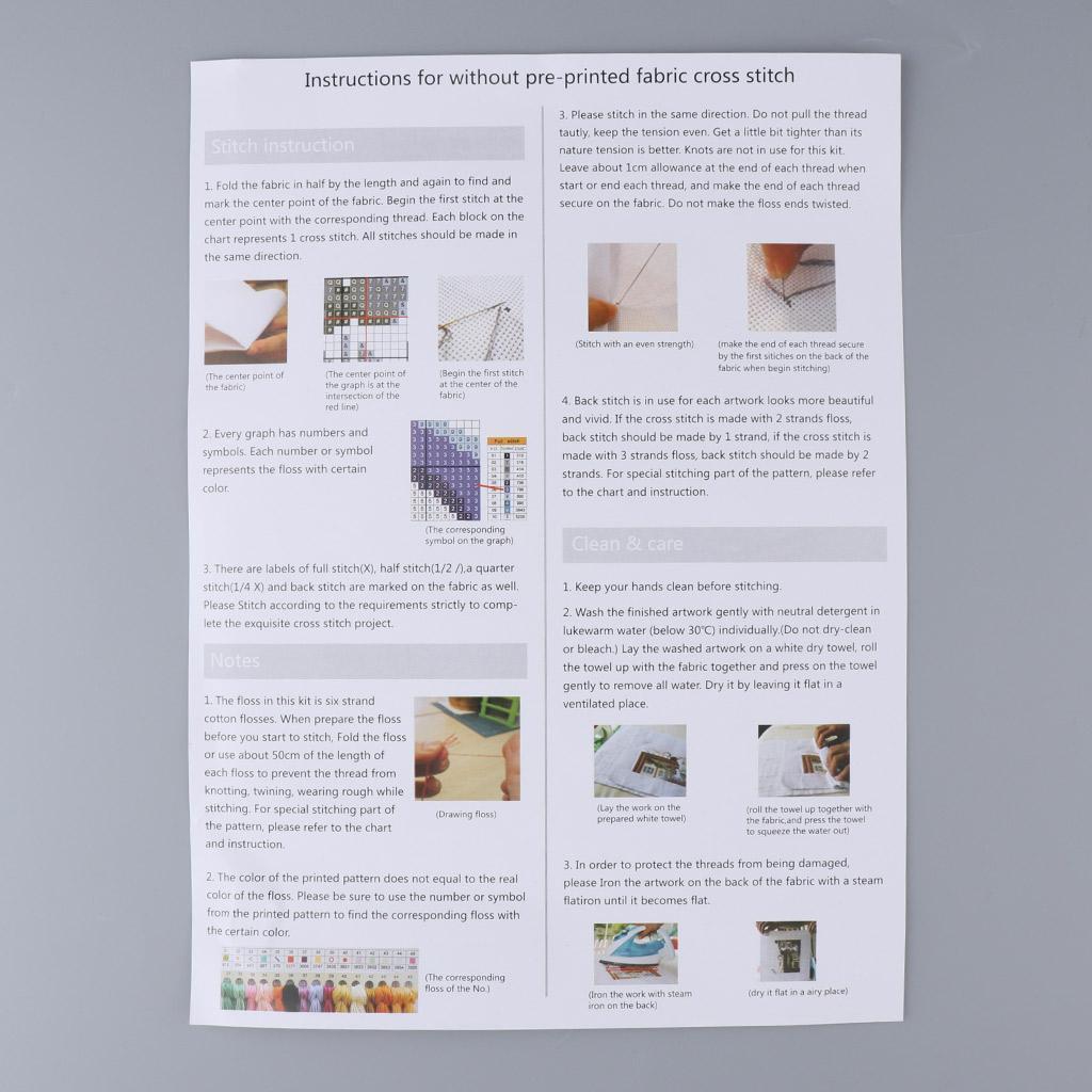 Stamped Cross Stitch Kits Printed Windowsill Patterns for Beginners Adults