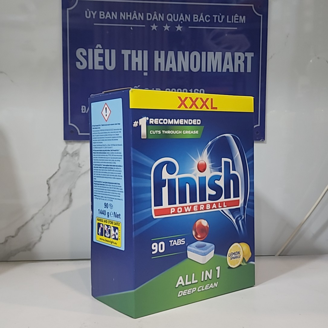 Túi 94 viên rửa bát Finish All In 1 Max Dishwasher Tablets Lemon - hương chanh hanoimart