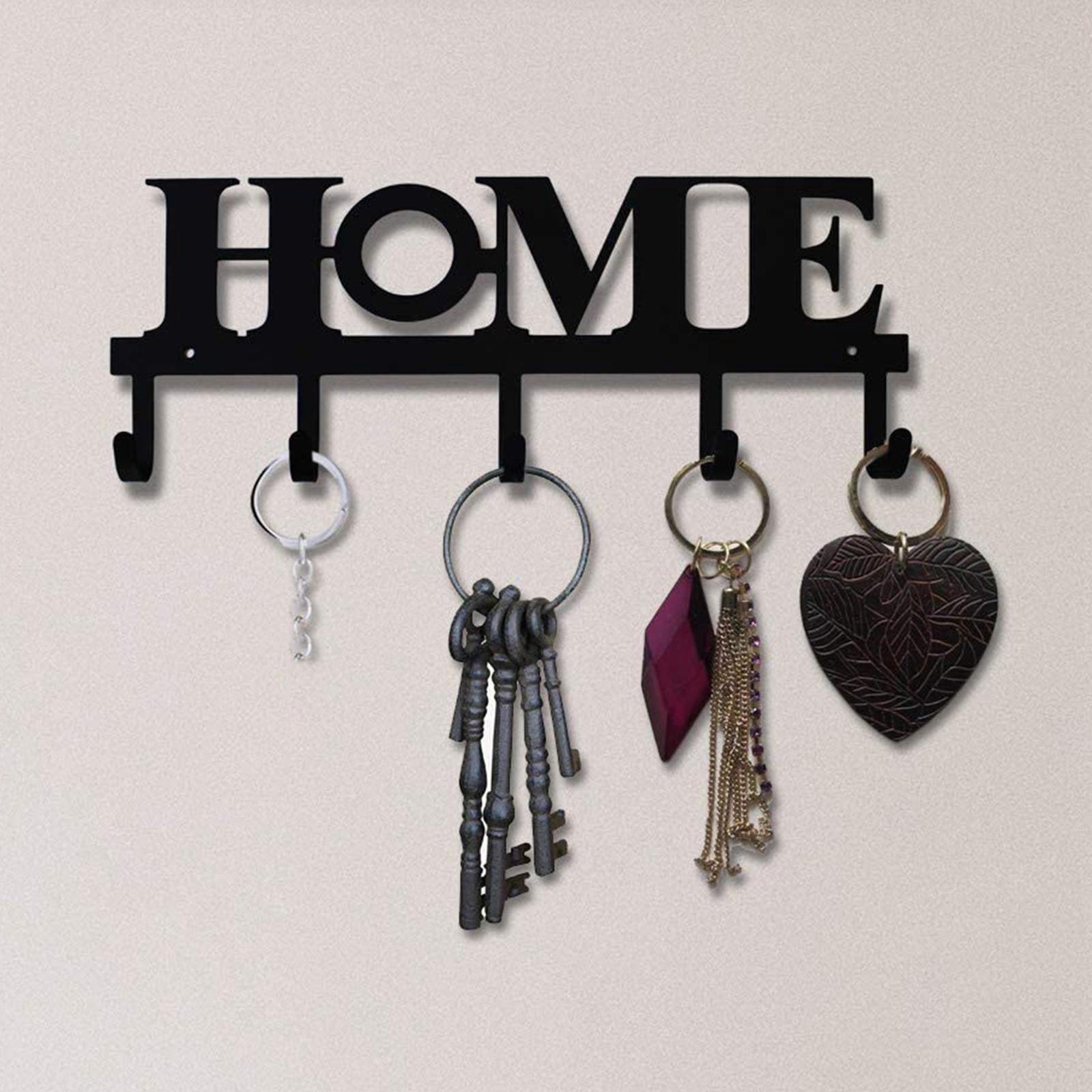 Key Holder Metal Wall Mounted Keys Hook Home Decor Keys Rustic Key Hanger Decorative Key Organizer Rack for Front Door Kitchen Garage Store House