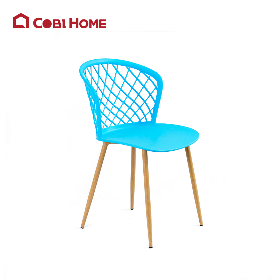 Ghế cafe mặt nhựa chân kim loại giả gỗ Carbo