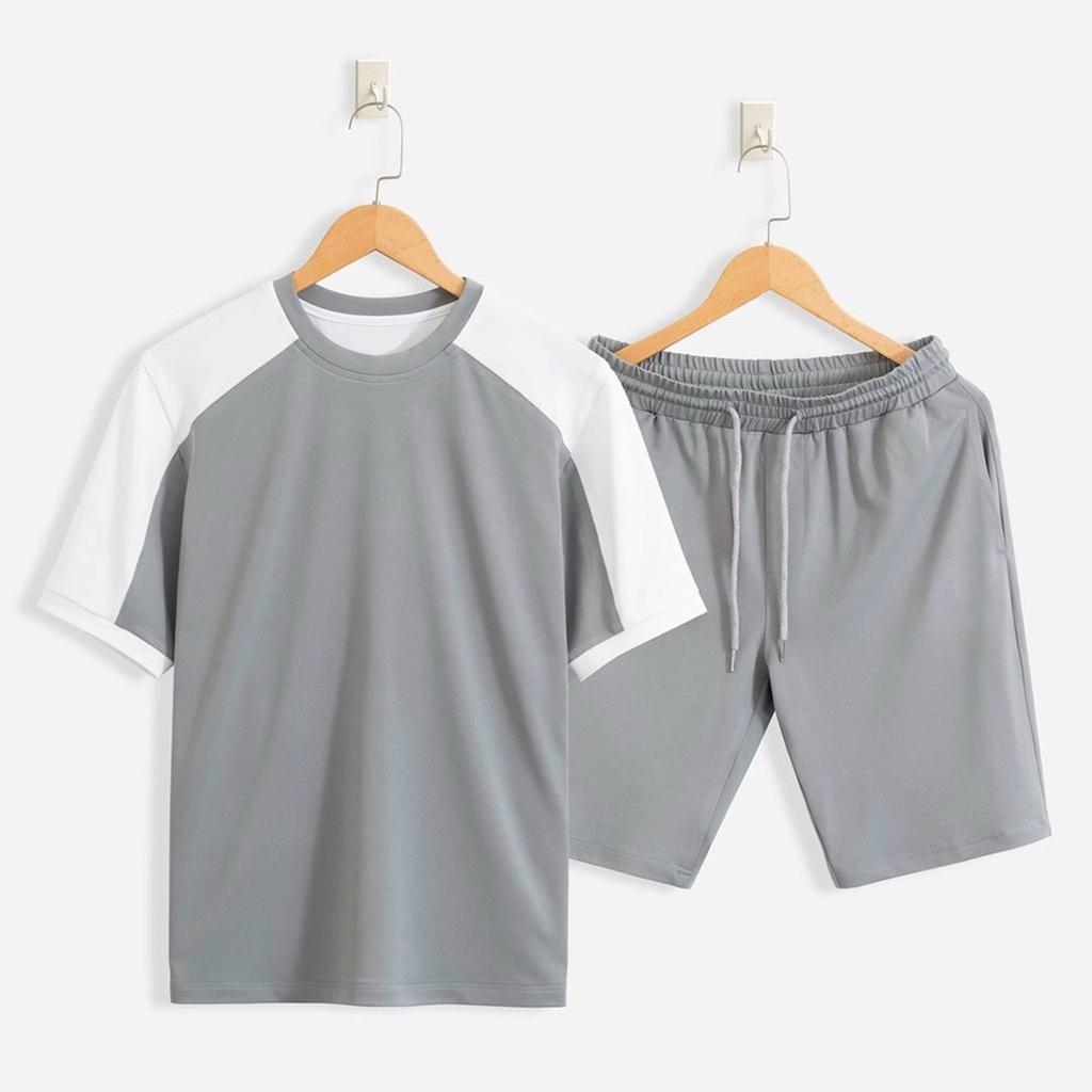 Bộ quần áo thể thao nam phối viền trắng pantoni chất vải thun mềm mặc siêu thích