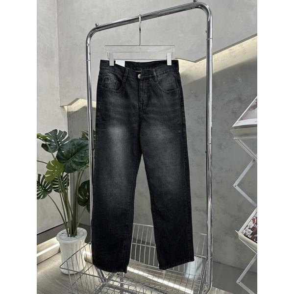 Quần jeans ống rộng baggy xám đen có sọc mã 985