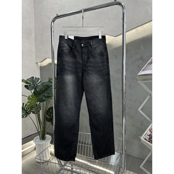 quần jeans ống rộng baggy xám đen có sọc mã 985