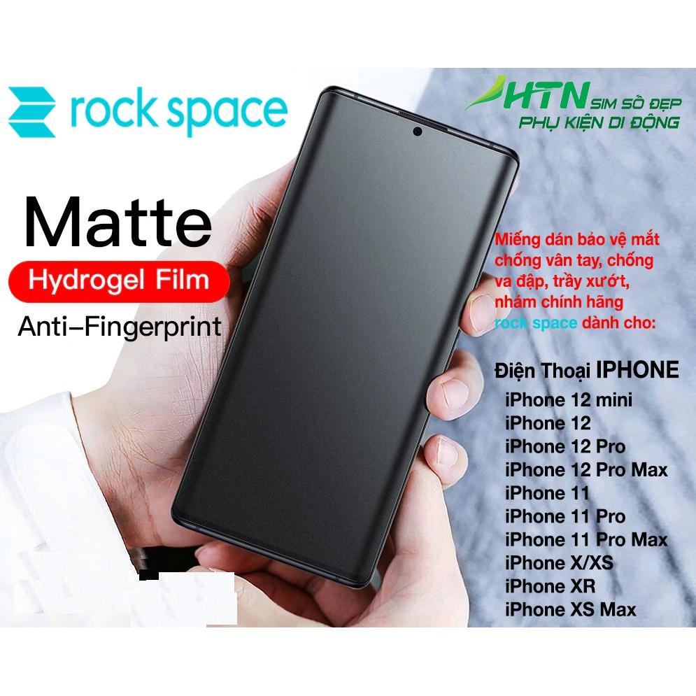 Miếng dán cao cấp rock space dành cho iPhone 12 Pro Max, 12Pro, 12 mini, 11, 11Pro, 11ProMax, X, XS, XR dán màn hình/ mặt sau lưng điện thoại phục hồi vết xước nhỏ chống ánh sáng xanh - Hàng chính hãng