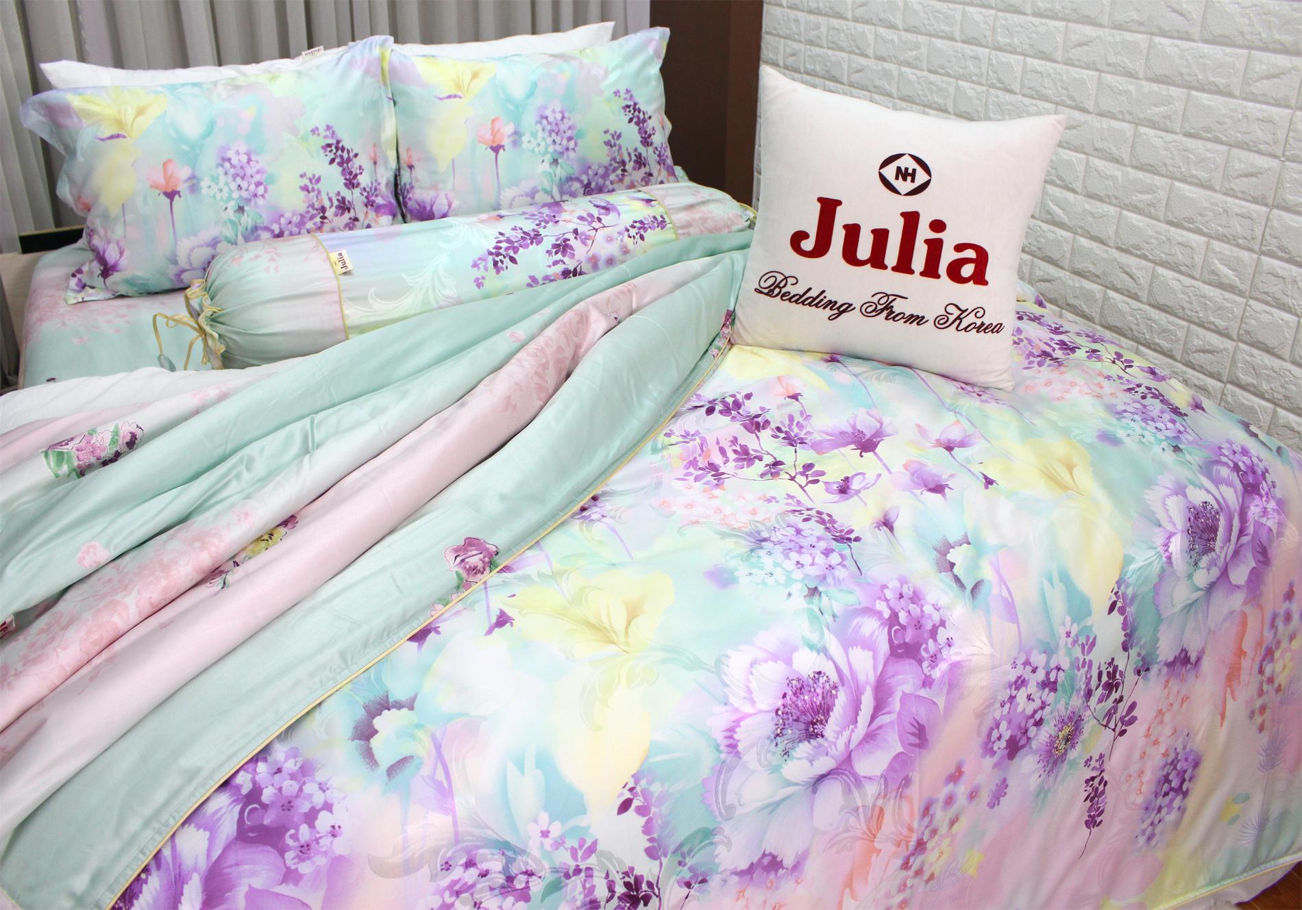 Bộ vỏ chăn ga gối 5 món lụa tencel Hàn Julia 882BM18