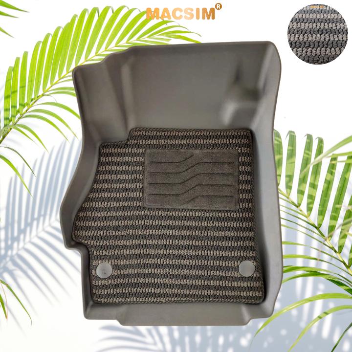 Thảm Lót Sàn 2 Lớp TPE Macsim Nissan Almera Chuẩn Form, Bền, Không Mùi (sd3 xám đen ct)