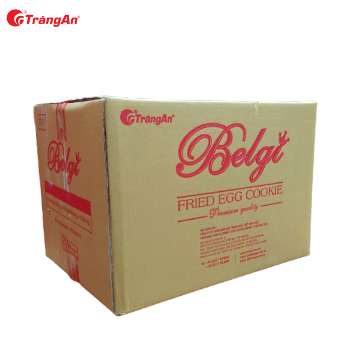 Thùng 10 Hộp Bánh Cookie Belgi Trứng Sữa Giòn 278g