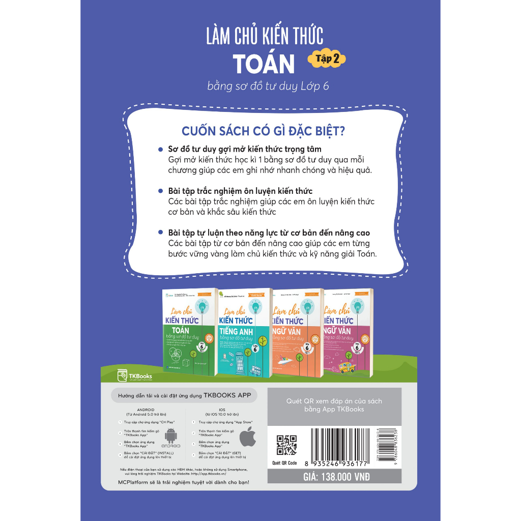Sách - Làm chủ kiến thức toán bằng sơ đồ tư duy lớp 6  - MC