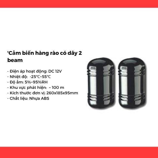 Cảm biến hàng rào Điện tử có dây 2 beam-ABT-100, phù hợp lắp cho cơ quan, nhà xưởng, KCN, vườn lan bảo vệ