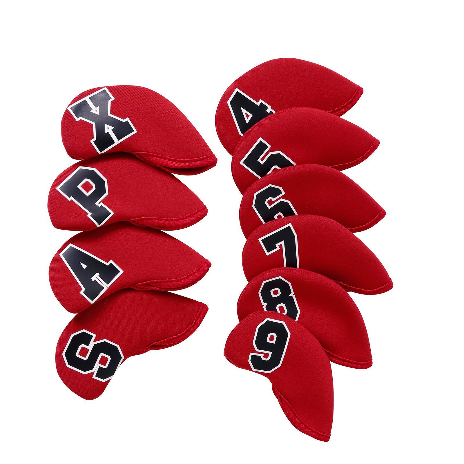 10 Pieces Golf Iron Head Covers Golf Wedges Headcovers Neoprene Protection Golf Club Head Covers for Training Equipment Golfers