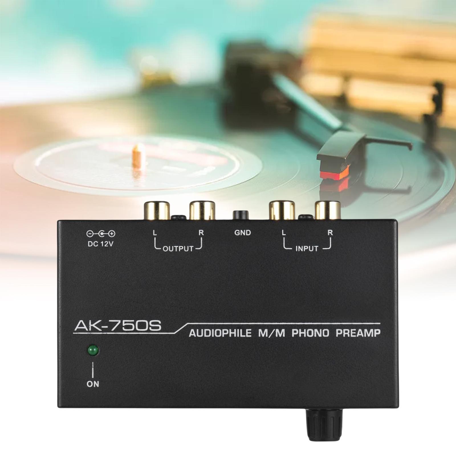 Phono Preamp Pre  US Standard Plug Portable Compact ,Black