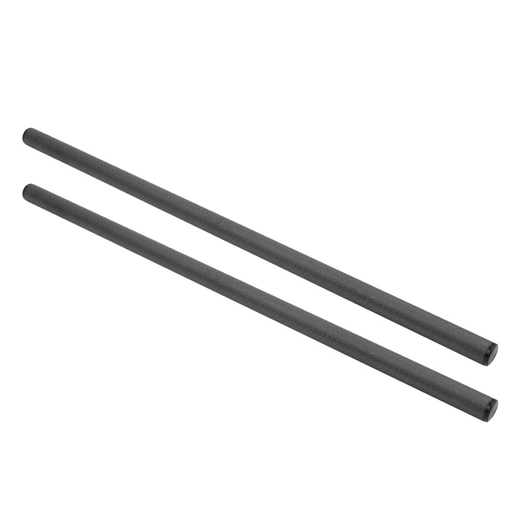2pcs 40cm 16inch 15mm Carbon Fiber Rod for 15mm Rail DSLR Rig Support System