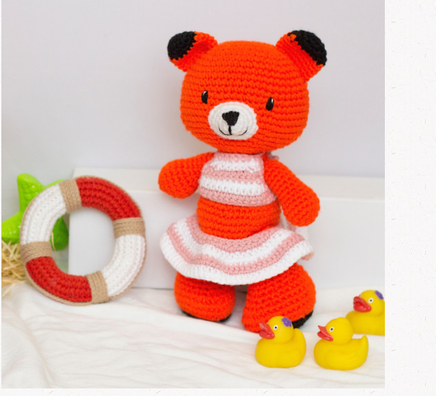 Thú bông len Bobicraft - Cáo Foxxie tinh nghịch - Đồ bơi- Đồ chơi an toàn Quà tặng bé