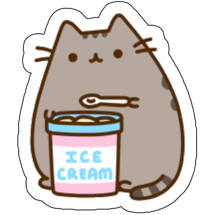 Miếng Sticker Dán Trang Trí mũ bảo hiểm, laptop, vali, xe đạp - mèo pusheen