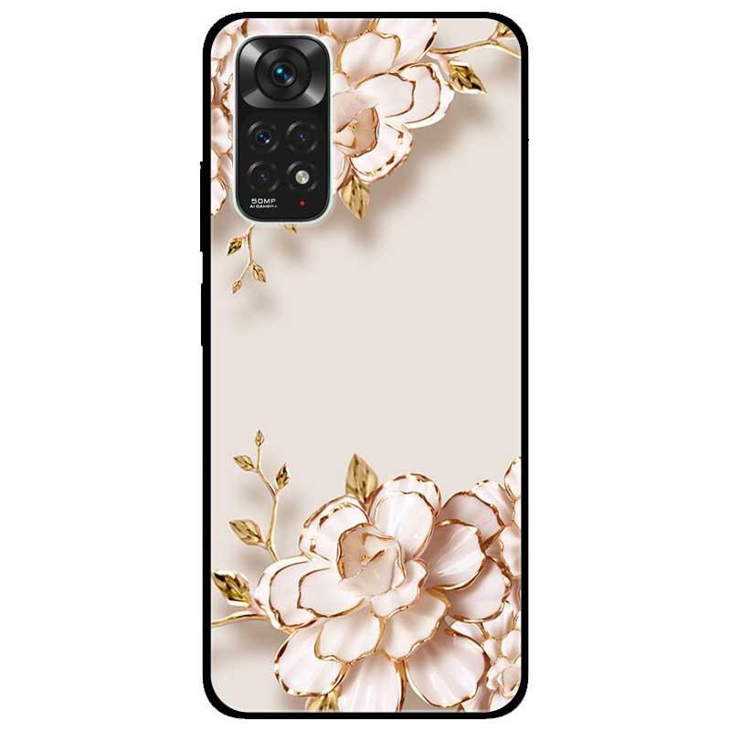 Ốp lưng dành cho Xiaomi Redmi Note 11 4G mẫu Tranh Hoa Nền Trắng