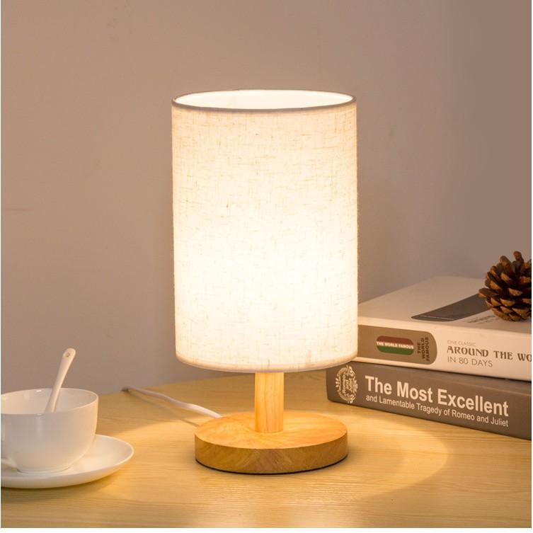 Combo 4 đèn ngủ gỗ MONSKY DN004 trắng kẻ đẹp mắt