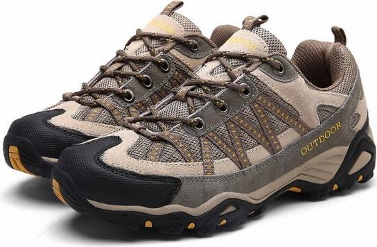 Men'S Outdoor Walking Shoes Scrub Mesh Breathable Damping Camping Hiking Shoes