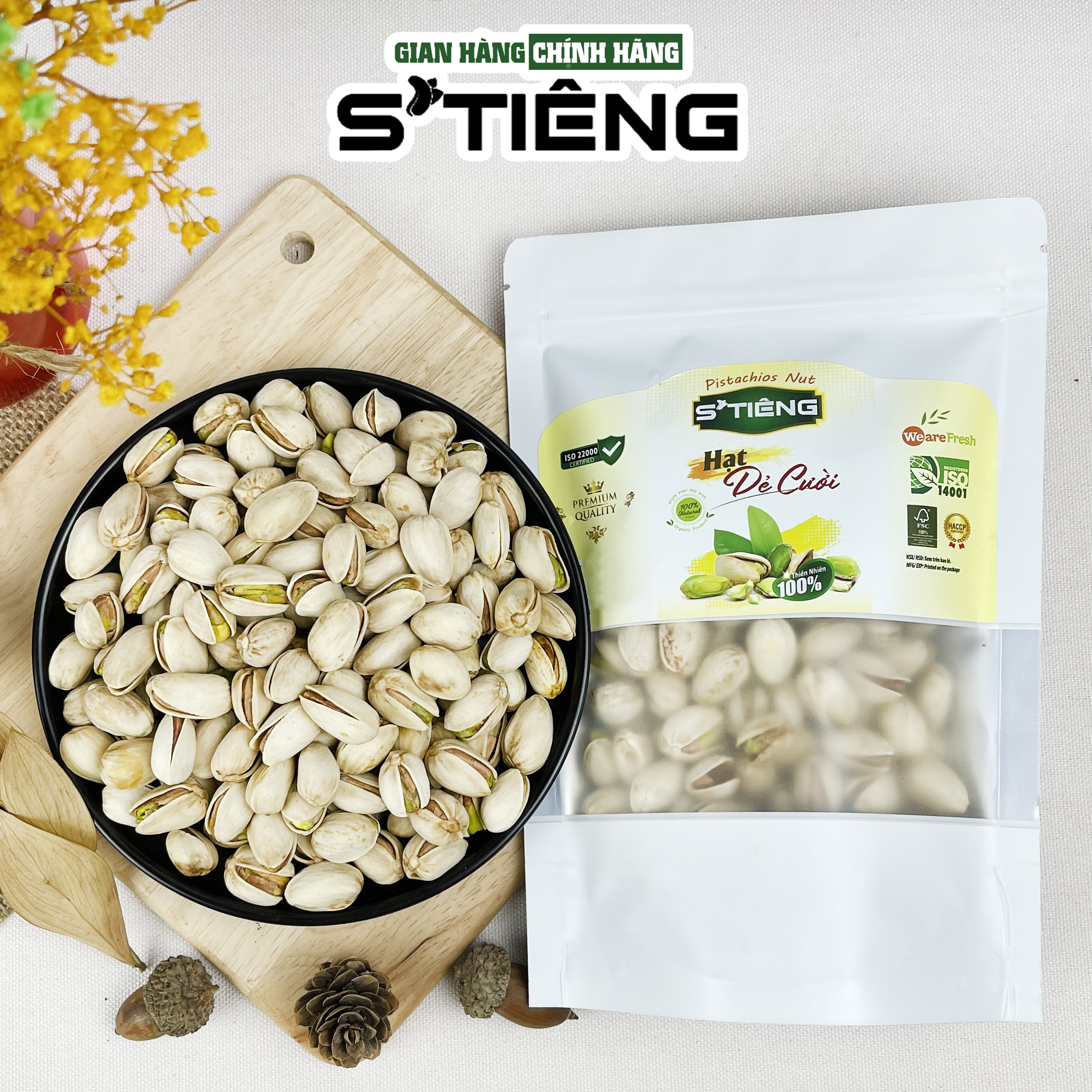Hạt Dẻ Cười Mỹ Không Tẩy Trắng S'TIÊNG Cao Cấp