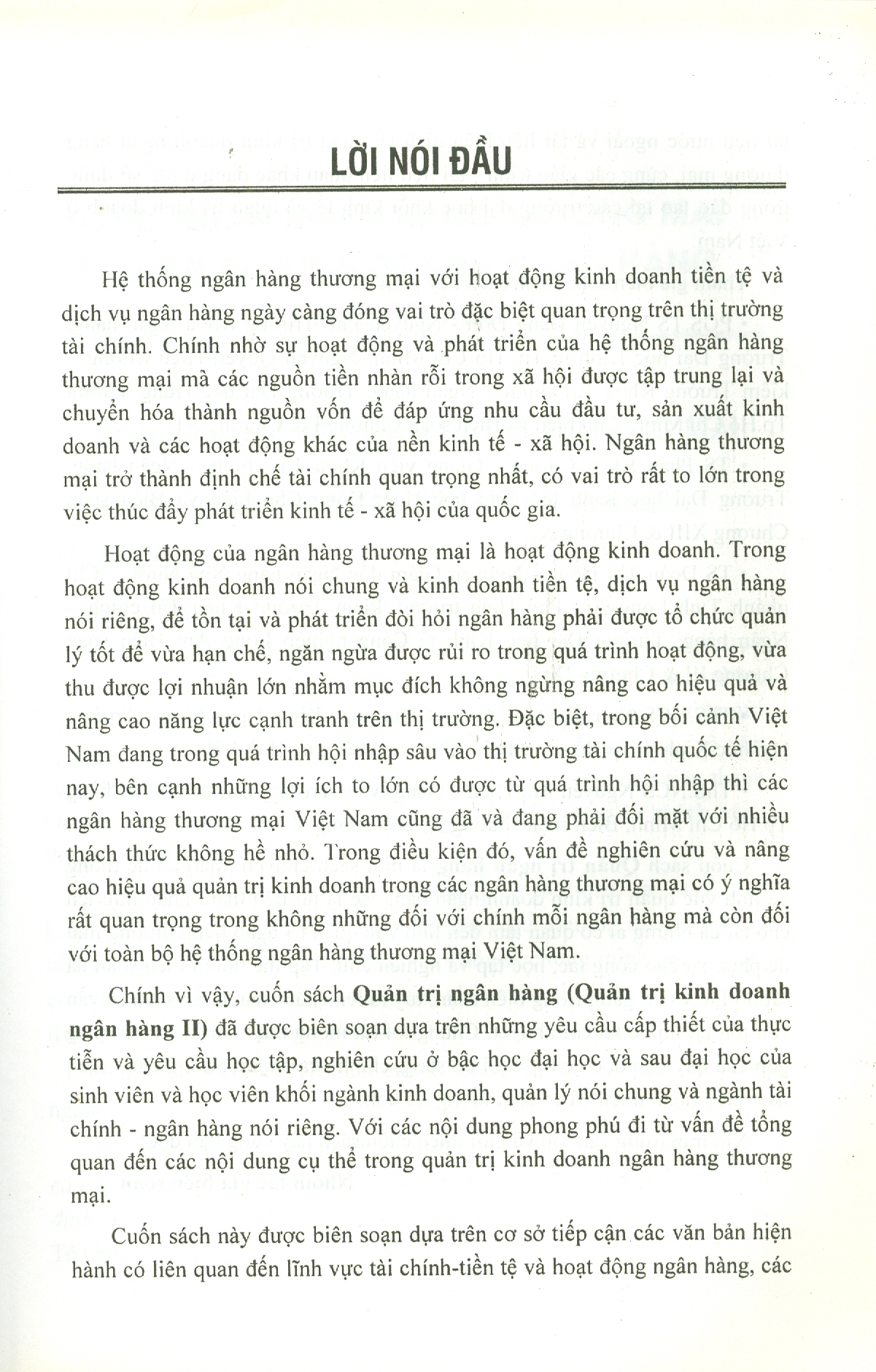 QUẢN TRỊ NGÂN HÀNG (Quản Trị Kinh Doanh Ngân Hàng II)