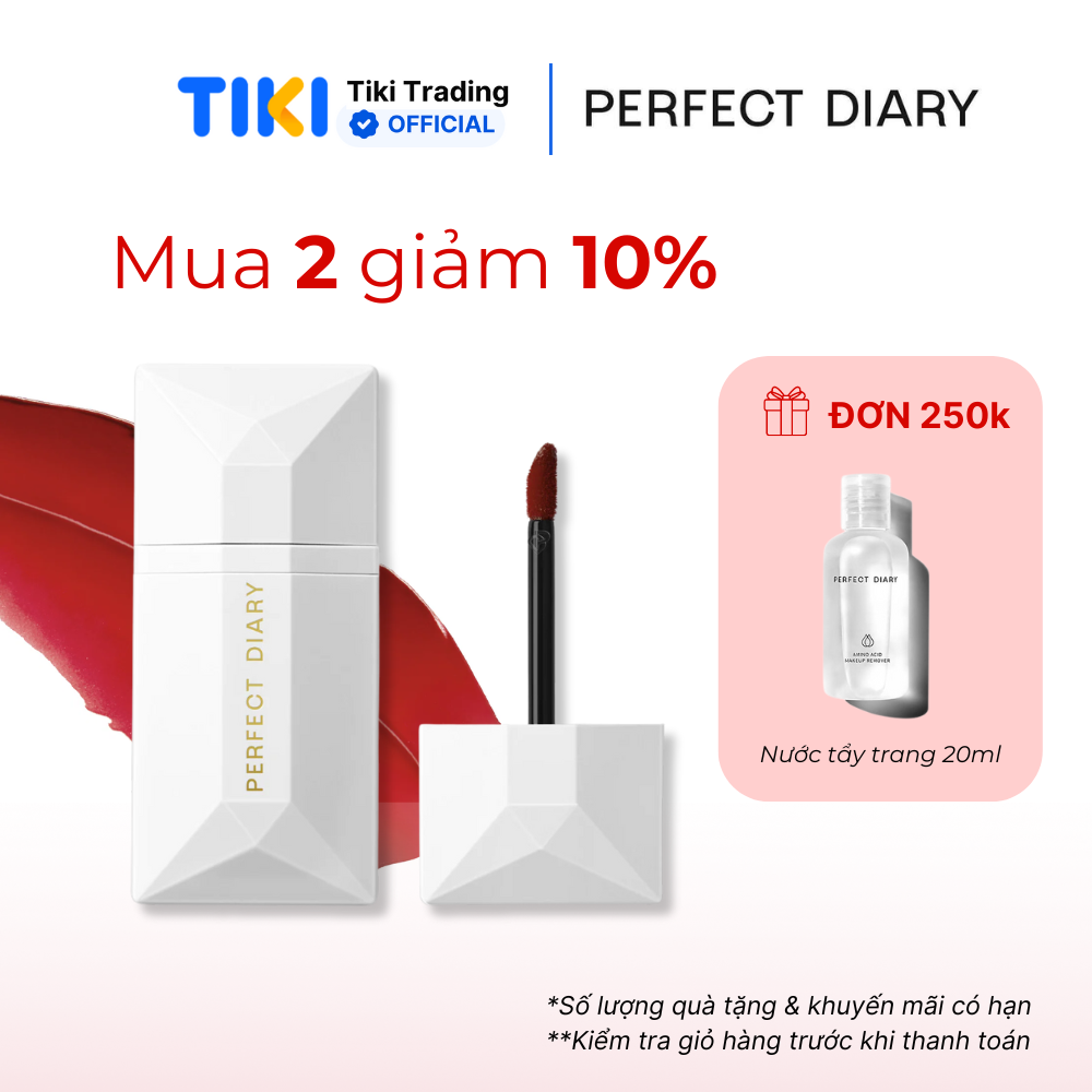 Son kem lì PERFECT DIARY ReadMe chất son mỏng nhẹ bám màu lâu trôi 4g