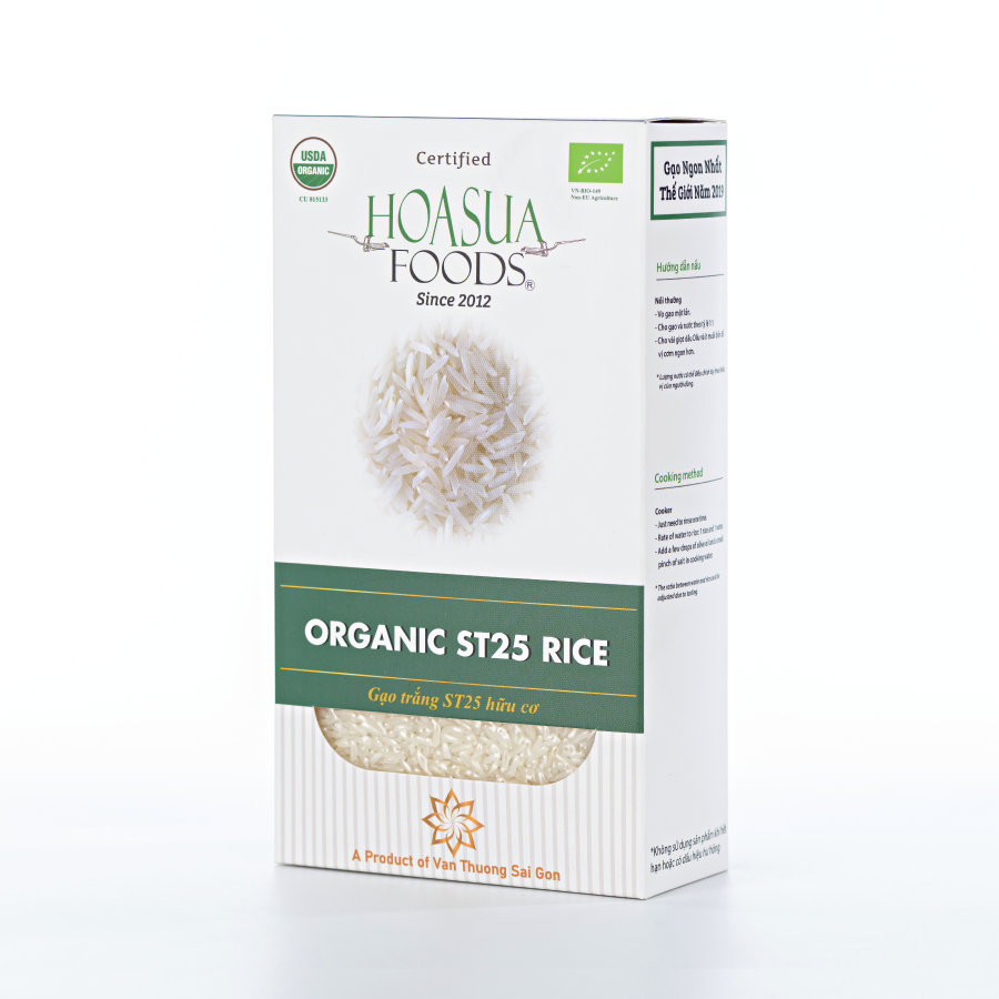 Gạo Organic ST25 Hữu Cơ – HOASUAFOODS – dẻo thơm, ngon nhất thế giới 1KG