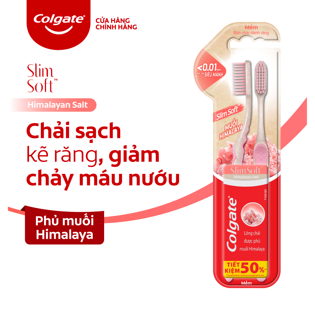 Bộ 2 Bàn chải đánh răng Colgate chứa tinh chất muối hồng Himalaya