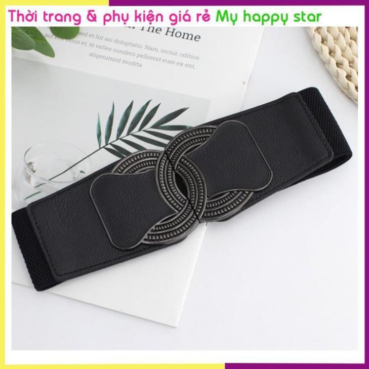 Thắt lưng chun bản to khóa đen dễ phối đồ