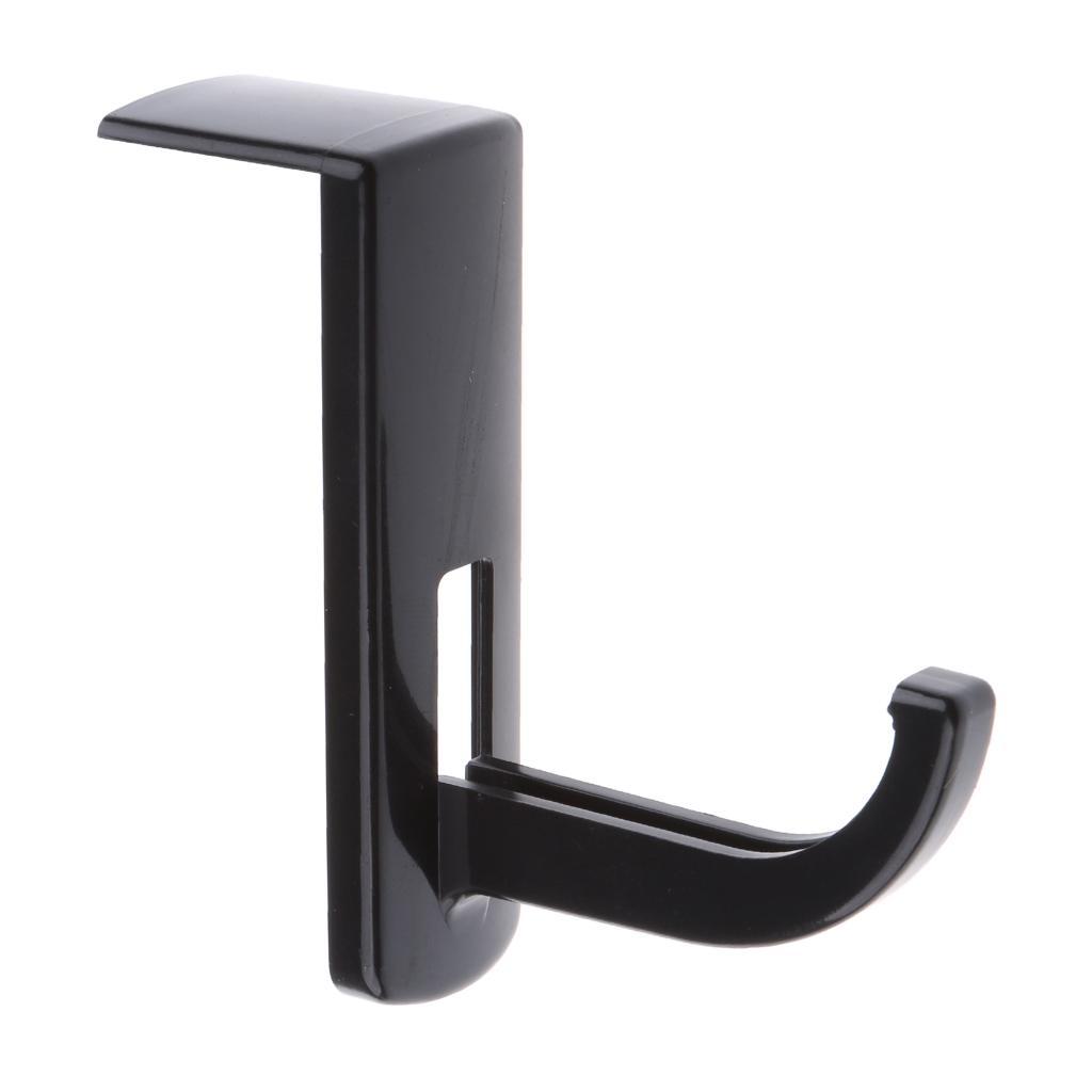 Headphone Headset Hanger Hook with Tape Sticker for Desk PC Display Black