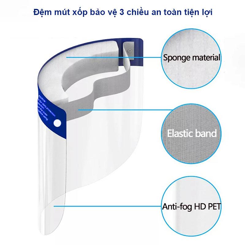 Kính Chống Giọt Bắn, Kính Chống Dịch Face Shield Đệm Mút Xốp Bảo Vệ 3 Chiều An Toàn Tiện Lợi – K024 - Vận Chuyển Miễn Phí Toàn Quốc