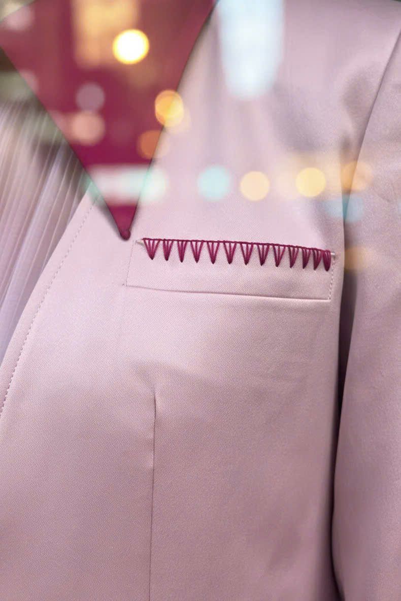 Áo Khoác Blazer, Áo vest Nữ Hồng Pastel Thêu Tay thời trang thiết kế Hity TOP237