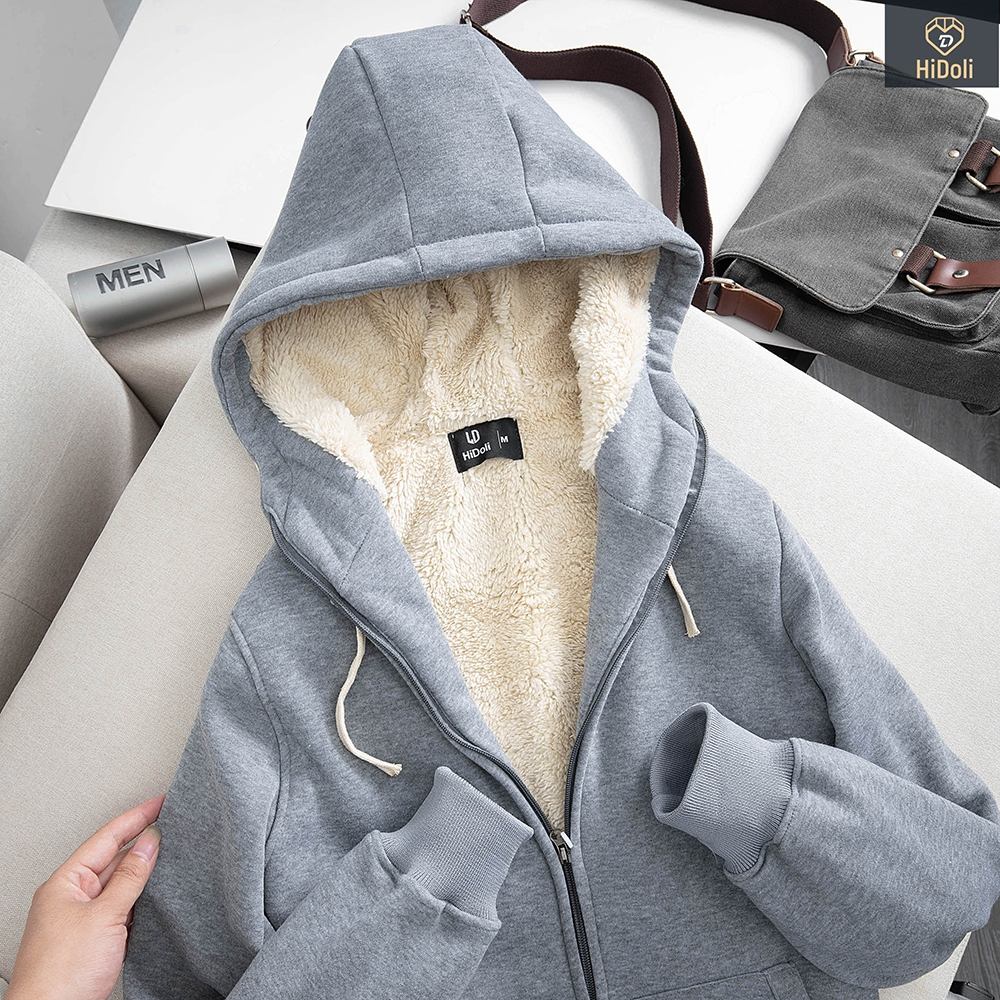 Áo nỉ lót lông nam hoodie mẫu mới cực ấm có túi mũ hàng may kỹ Micado