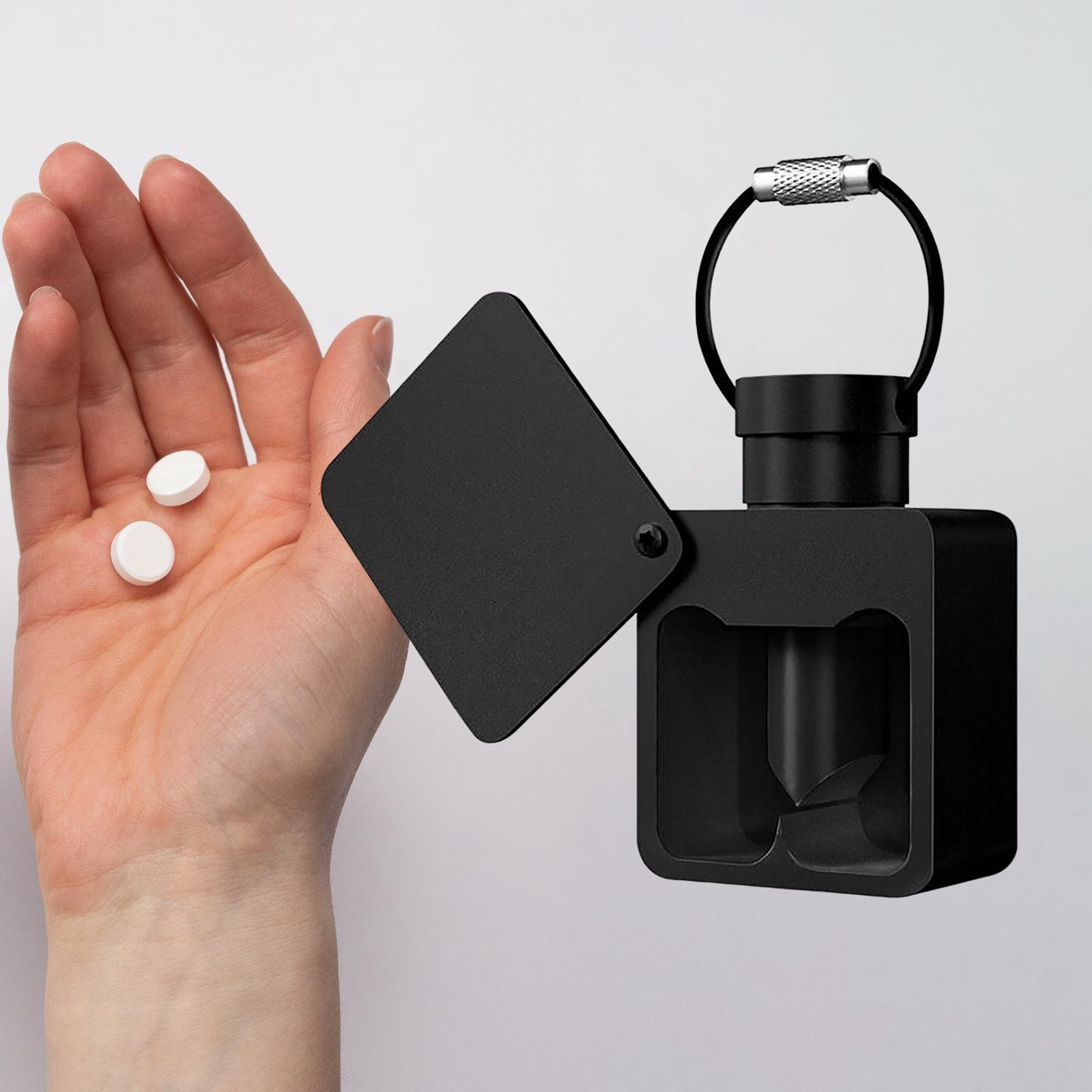 Medicine Storage Box with Pill Cutter Bottle Pill Pendant Necklace for Home Use Capsule