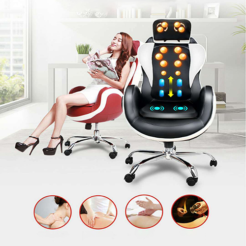 GHẾ VĂN PHÒNG BS107 ĐỆM MÚT BỌC DA PU CAO CẤP ĐIỀU CHỈNH NGỒI CAO THẤP XOAY 360 ĐỘ MASSAGE THƯ GIÃN 8 ĐIỂM (69 x 75 x 113cm)