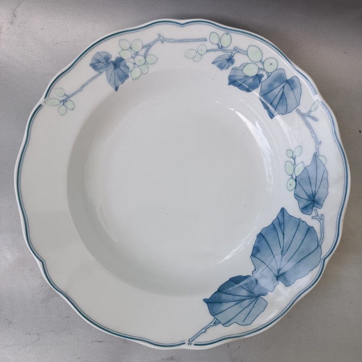 Đĩa sứ sâu 21CM Hoa Nho Xanh Hàng Cao Cấp