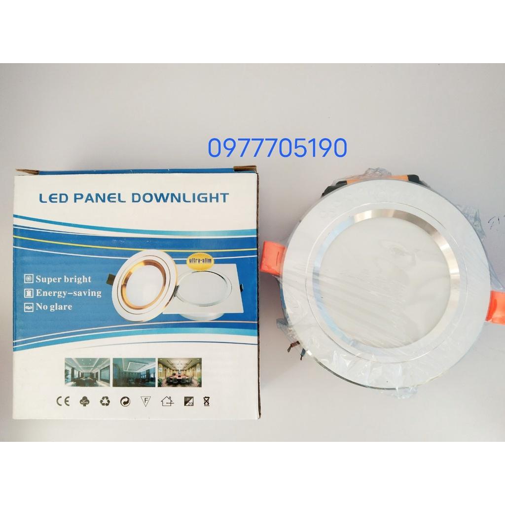 ĐÈN ÂM TRẦN ỐP TRẦN 7W 3 MÀU ĐẾ ĐÚC VIỀN VÀNG, VIỀN TRẮNG TRANG TRÍ TRẦN NHÀ