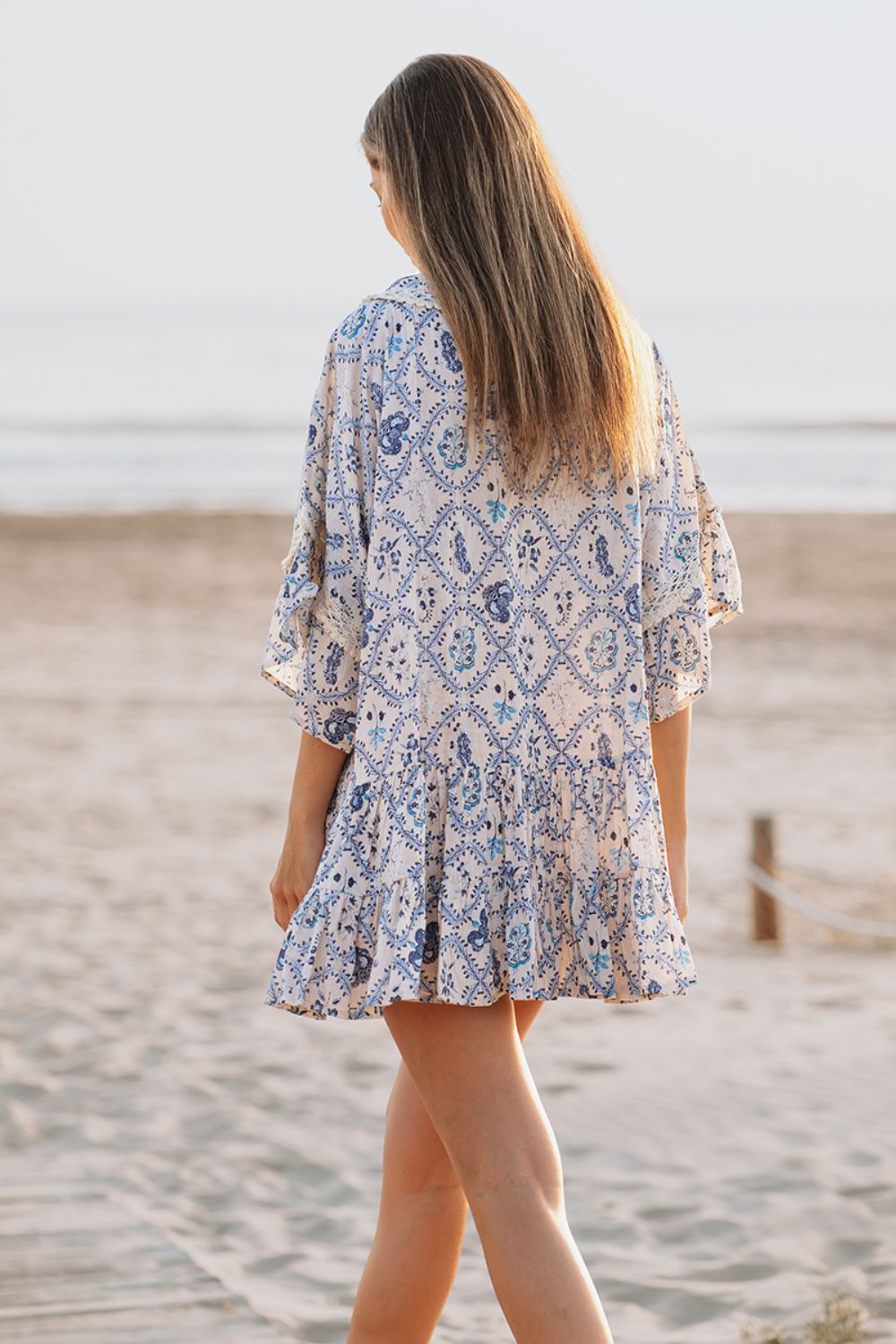 Đầm Boho Phối Ren Cotton Isla Bonita