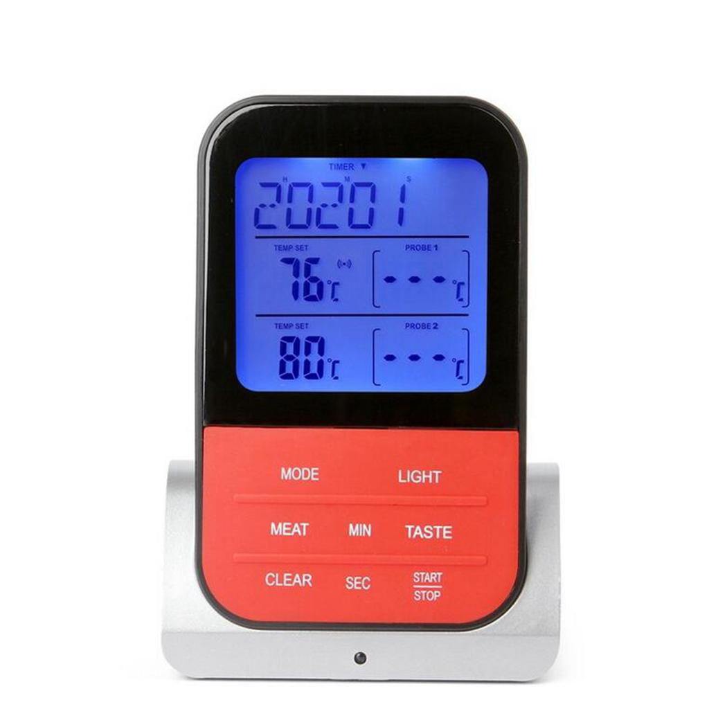 Wireless Meat BBQ Thermometer Remote Cooking Food Digital Grill Thermometer with Dual Probes for Oven Smoker Grill BBQ Thermometer
