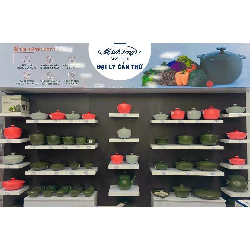 Nồi Sứ Dưỡng Sinh Minh Long Vesta_Màu Xám_, Dùng Cho Bếp Từ_Healthy cook
